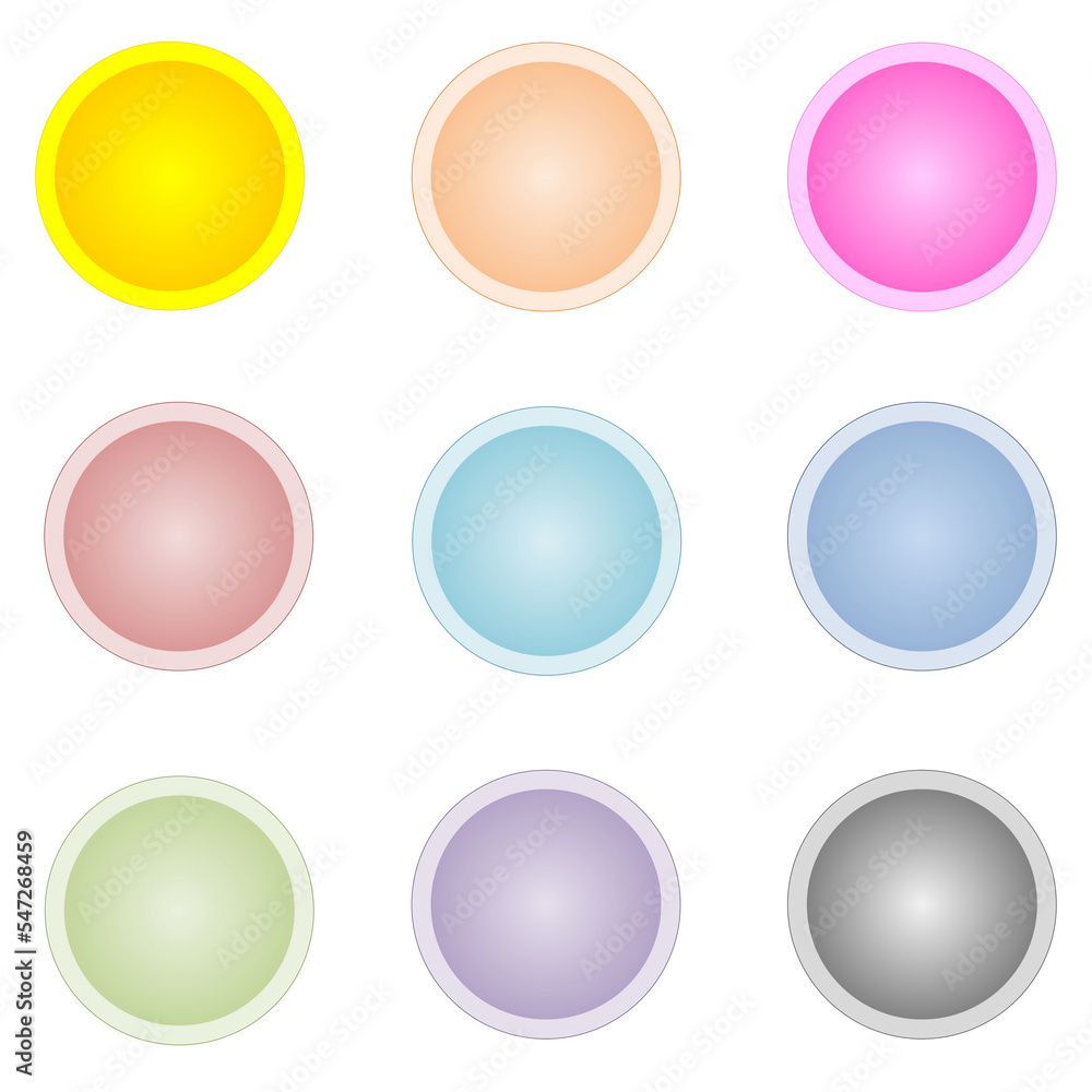 Set of colorful circle buttons Set of colorful circle buttons