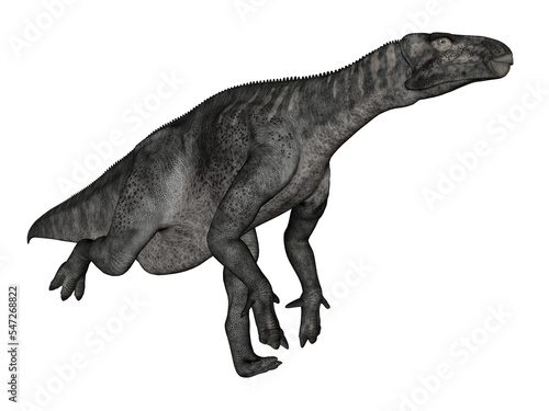 Iguanodon dinosaur running - 3D render