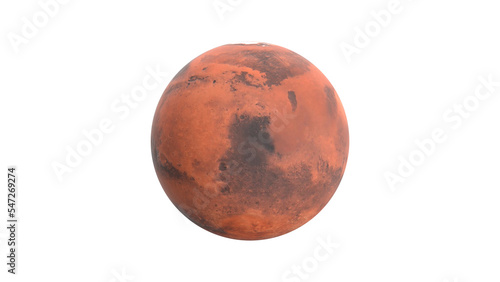 Fototapeta Naklejka Na Ścianę i Meble -  3d rendering of Mars on transparent background