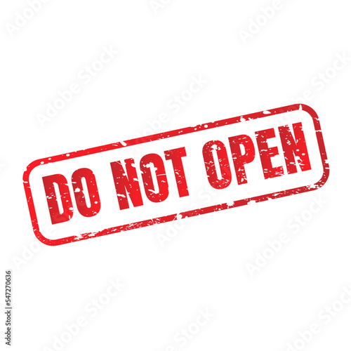 Do not open red stamp text on white background vector illustration
