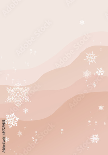 Minimal abstract background with snowflakes. Good for invitations, menu, table number card design. Winter wedding templates.Merry Christmas.Abstract creative background photo