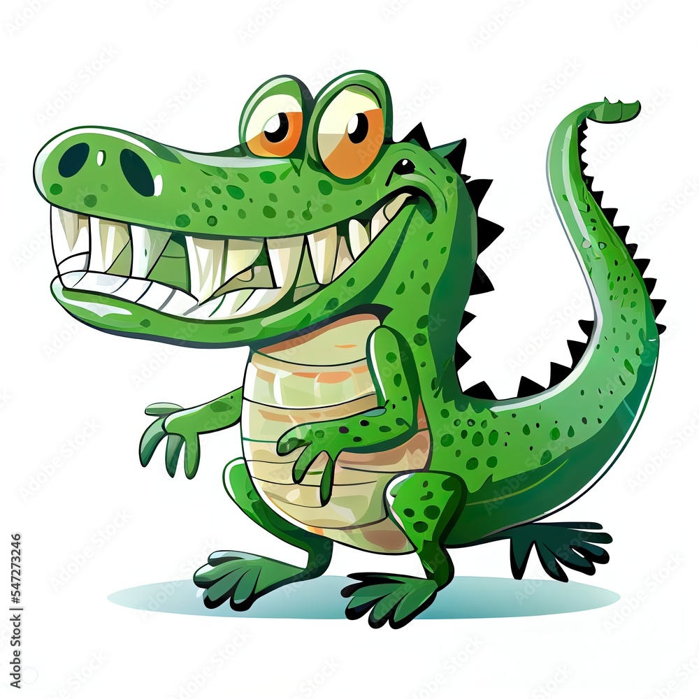 Obraz premium Cartoon crocodile isolated on white background