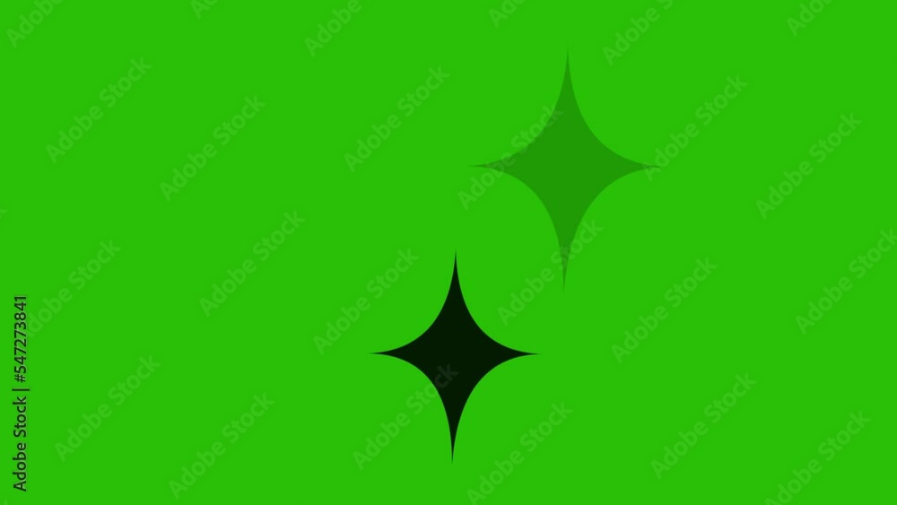 icon animation of black silhouettes flashes with star shapes, on a green chrome key background icon animation of black silhouettes flashes with star shapes, on a green chrome key background