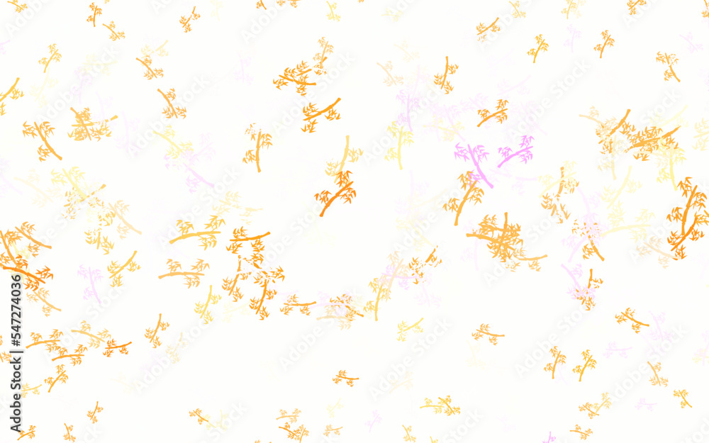 Obraz premium Light Pink, Yellow vector doodle texture with branches.