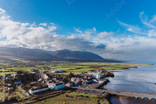 scenic view of Blennerville windmill on The Dingle peninsula in County Kerry, Ireland. High quality photo photo