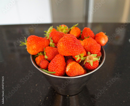 agroecological fresh strawberries in spring