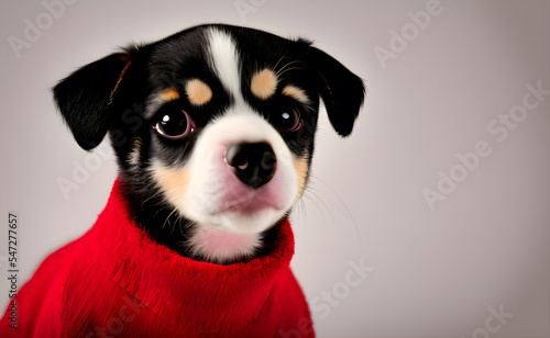 Portrait of cute puppy dressed for christmas © Sebastian