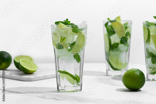mojito cocktails on white background
