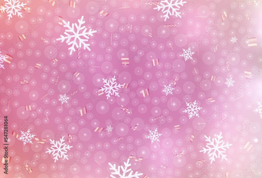 Light Pink vector background in Xmas style. Light Pink vector background in Xmas style.