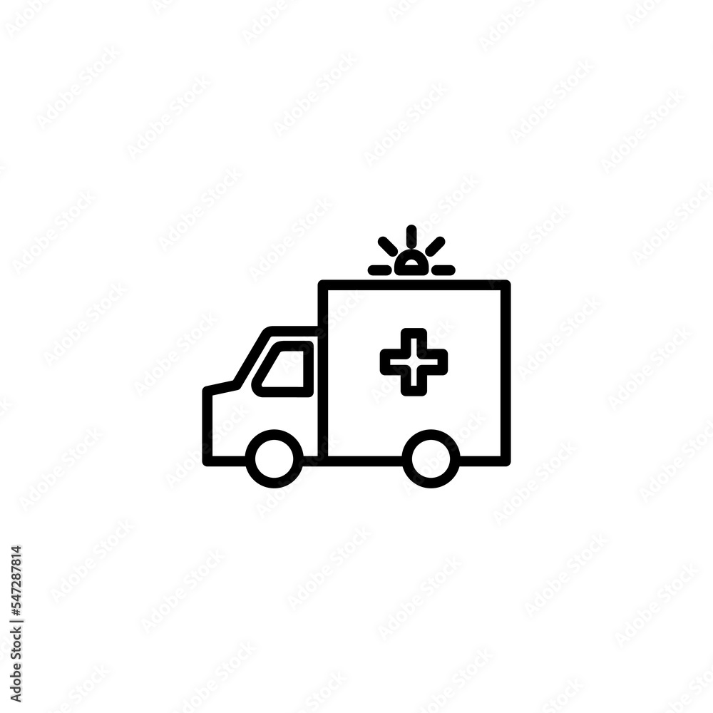 Fototapeta premium Ambulance icon vector illustration. ambulance truck sign and symbol. ambulance car