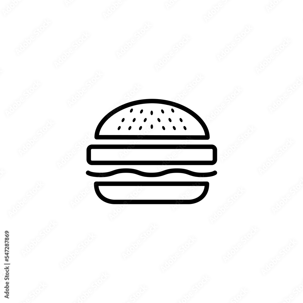Burger icon vector illustration. burger sign and symbol. hamburger Burger icon vector illustration. burger sign and symbol. hamburger