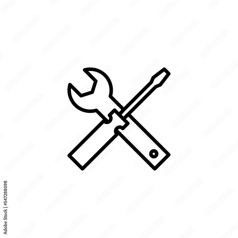 Repair tools icon vector illustration. tool sign and symbol. setting icon. Wrench and screwdriver. Service Repair tools icon vector illustration. tool sign and symbol. setting icon. Wrench and screwdriver. Service