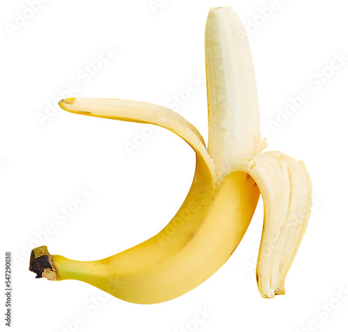 peeled banana transparent background isolated