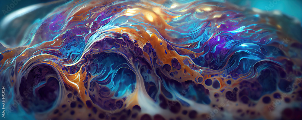 abstract blue and orange and purple background with bubbles and fluid paint as panorama header background abstract blue and orange and purple background with bubbles and fluid paint as panorama header background