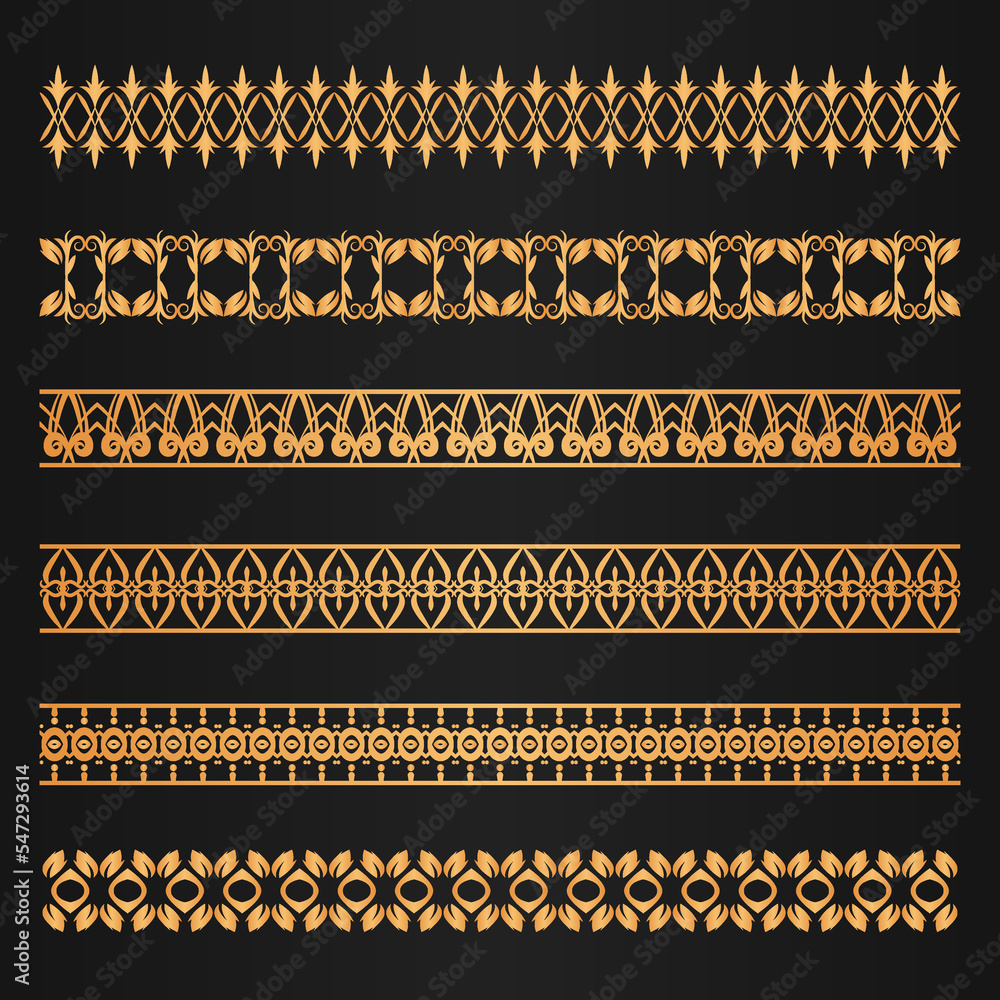 classic golden border vector set classic golden border vector set