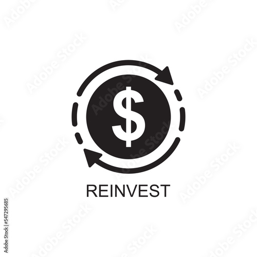 reinvest icon , investment icon vector