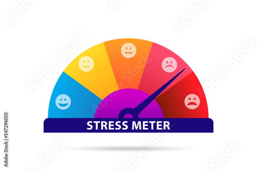 Illustration of business stress meter