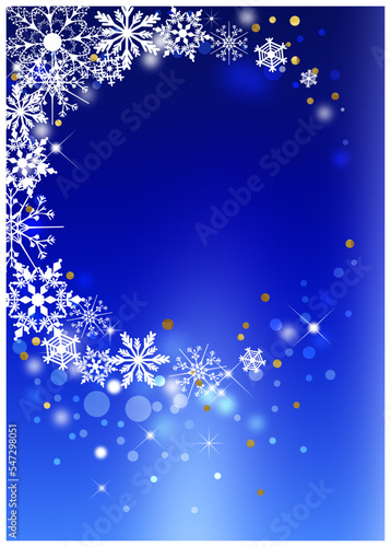 クリスマス_ブルー縦背景