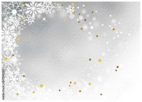 クリスマス_淡いシルバー背景-横