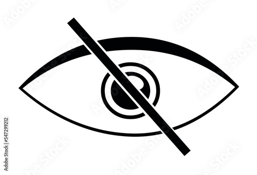 vector illustration of an disabled eye icon