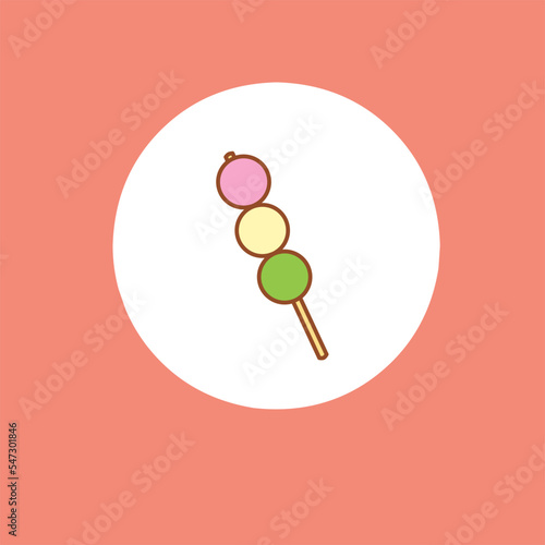 illustration vector graphic of dango good for brand logos, food posters, food flyers, food advertisements, and design 