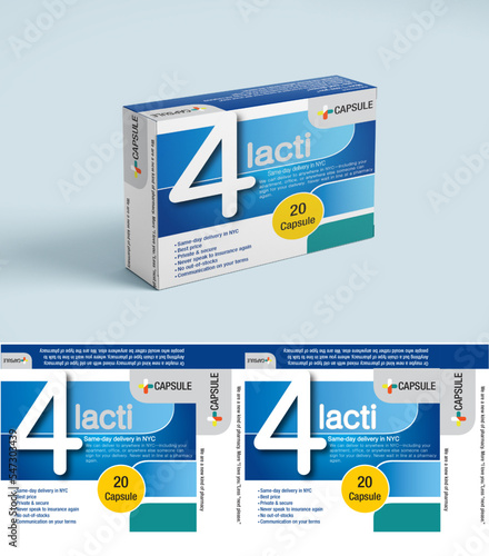 Packaging Design Capsule & Tablet Medicine Box with cutter line
