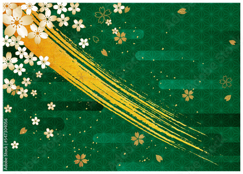 金箔和柄_グリーン背景