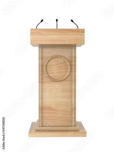 Blank lectern template, 3d render illustration.