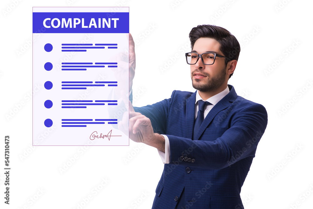Businessman in customer complaint concept