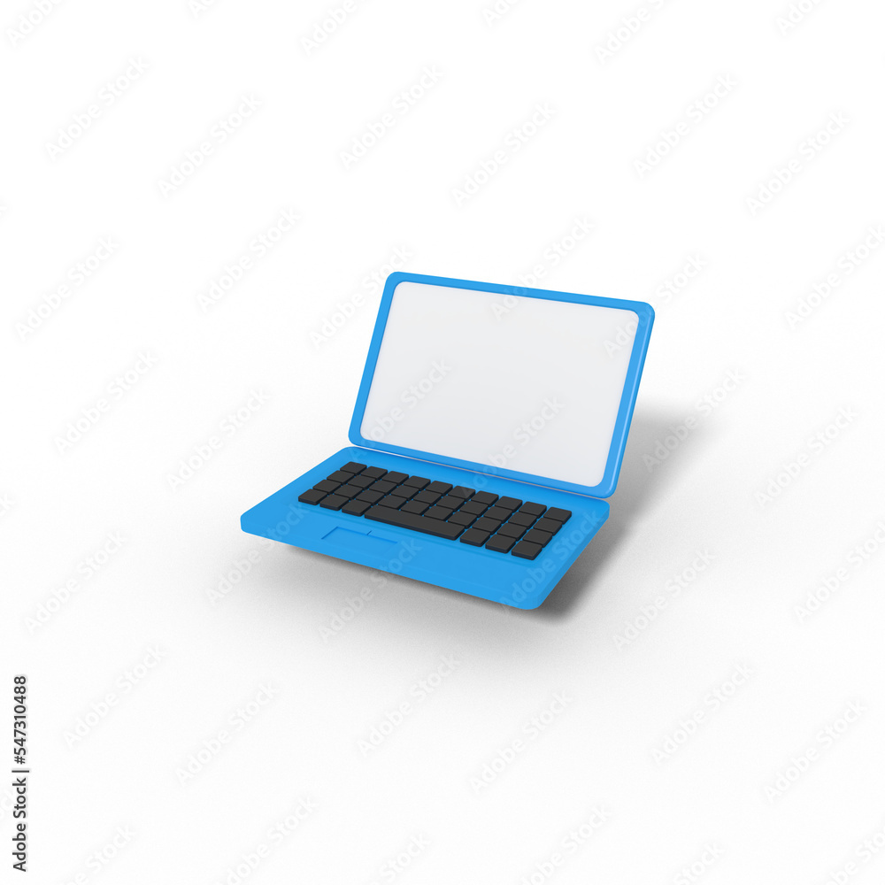 3d illustration of laptop device 3d illustration of laptop device