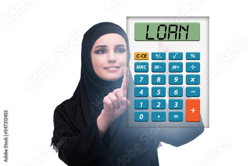 Bank loan concept with calculator
