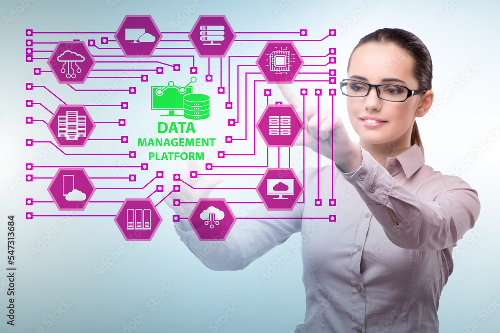 Business people in data management concept Business people in data management concept