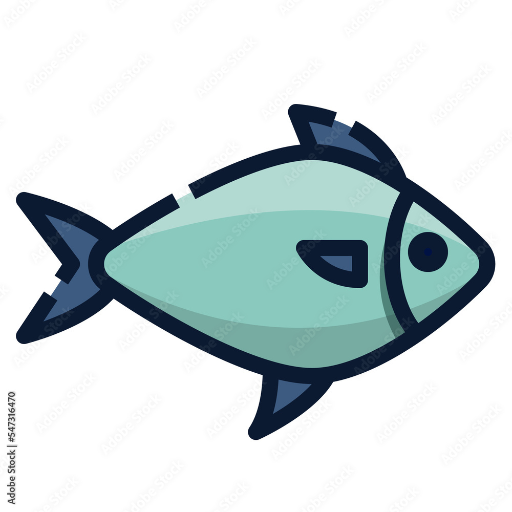 Cardinalfish. fish icon, filled outline style. Isolate on transparency background Cardinalfish. fish icon, filled outline style. Isolate on transparency background