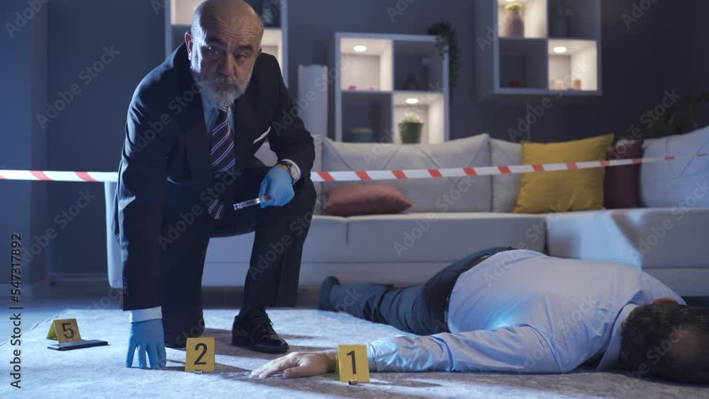 Murder investigation. Forensic expert crime scene investigation ...