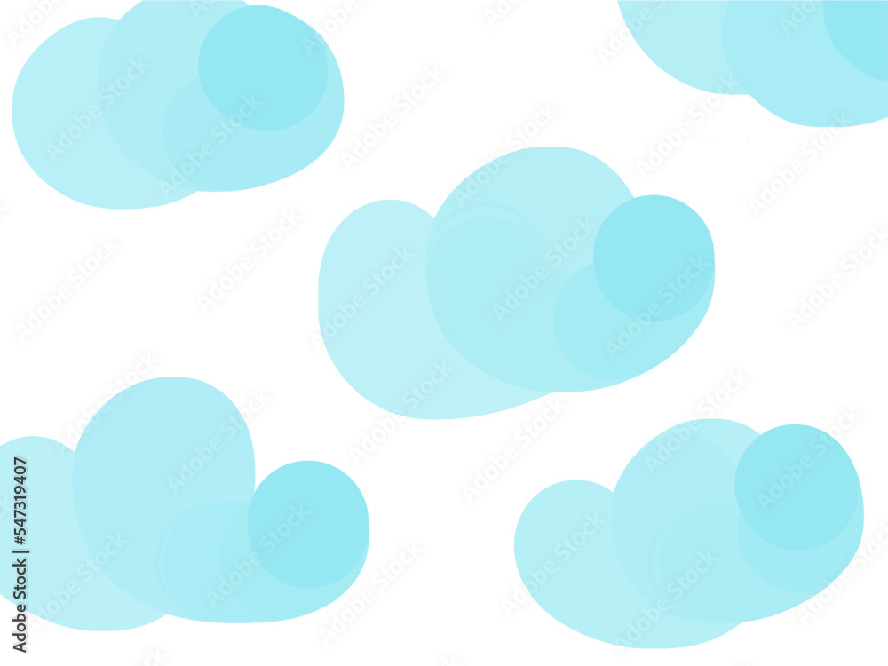 カラフルな雲のイラスト背景 ふわふわエアリー カラフルな雲のイラスト背景 ふわふわエアリー