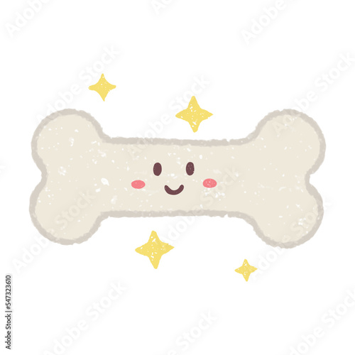 手描きの笑顔の骨のキャラクター