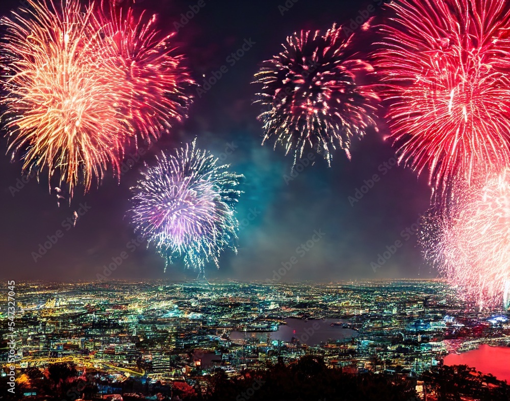 Obraz premium New Year Fireworks