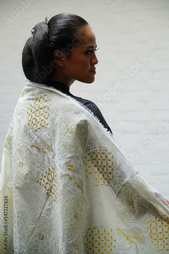 women with natural dyed Javanese batik