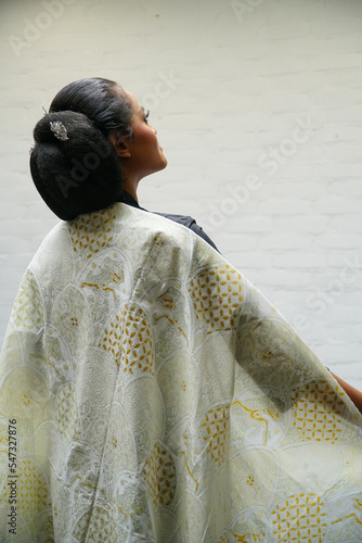 women with natural dyed Javanese batik