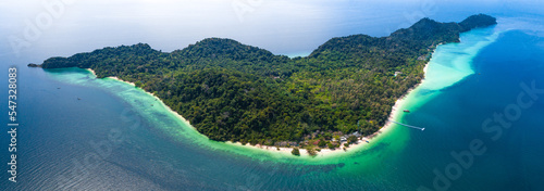 Aerial view of Koh Kradan island in Trang, Thailand photo