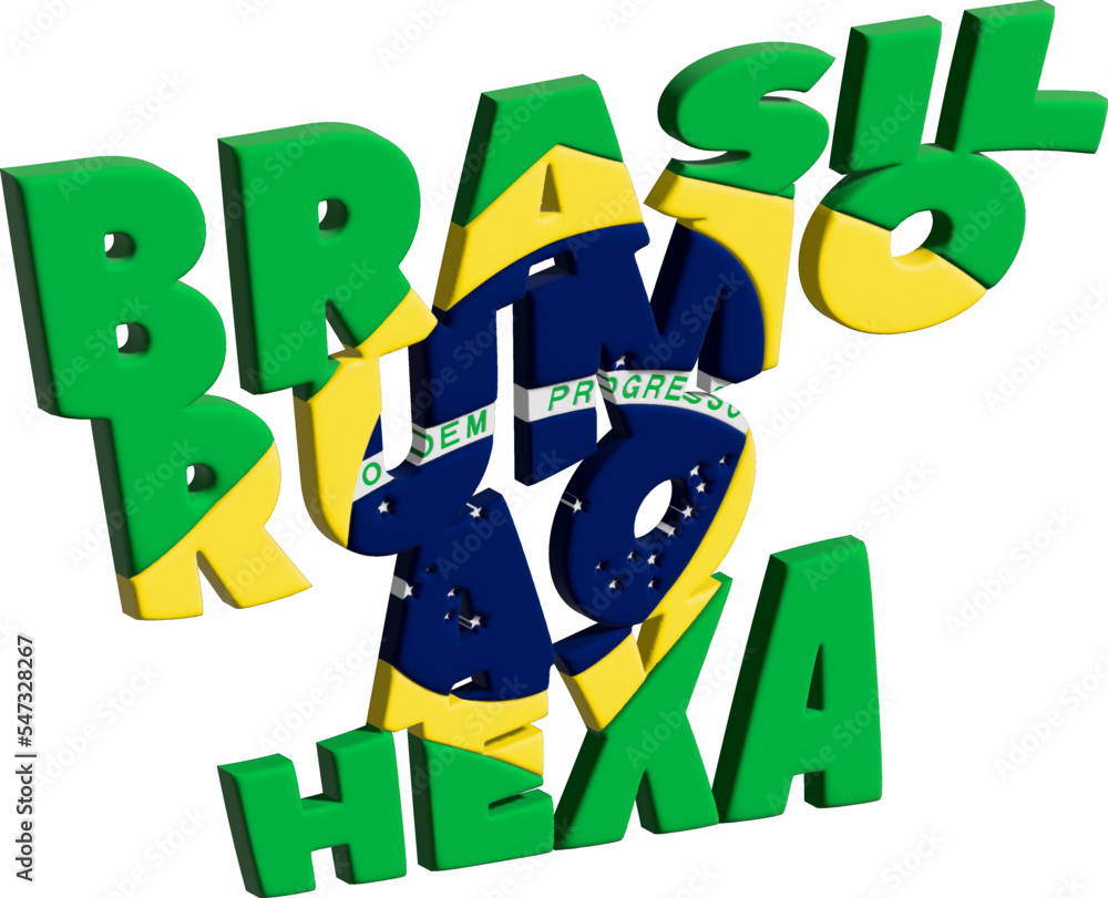 Fototapeta premium brazil towards hexa 3d illustration