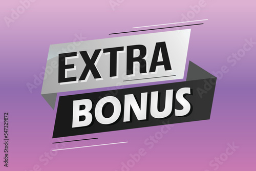 extra bonus word concept vector illustration with lines 3d style for social media landing page, template, ui, web, mobile app, poster, banner, flyer, background, gift card, coupon, label, wallpaper