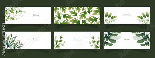 leaves bakground design vector for ecology  set bundle nature leaves background