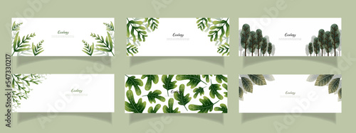leaves bakground design vector for ecology  set bundle nature leaves background © Ilham