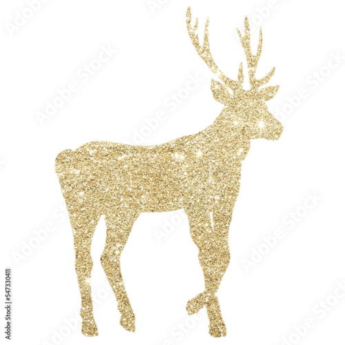 christmas gold deer silhouette ,christmas gold reindeer isolated