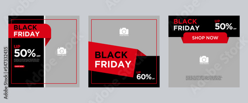 Creative modern black friday sale social media post banner template collection.