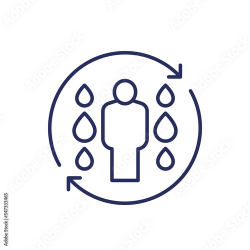 rehydrate line icon, restore water balance