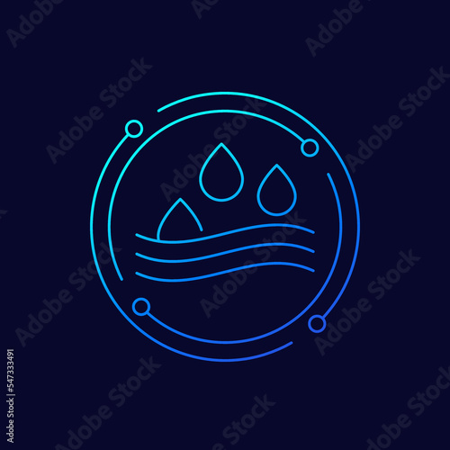Absorption icon, absorb water linear design