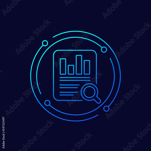 audit icon, auditing financial statement, linear design photo