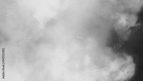 Smoke on black background. Dark gray watercolor clouds background. Old black paper texture with streaks of black and gray paint. Watercolor abstract black background in grunge style
